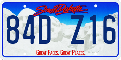 SD license plate 84DZ16