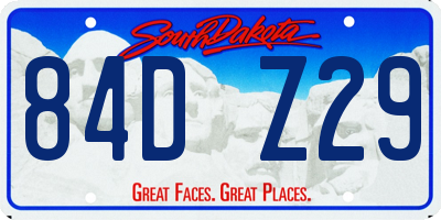 SD license plate 84DZ29