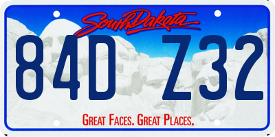 SD license plate 84DZ32