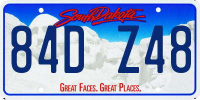 SD license plate 84DZ48