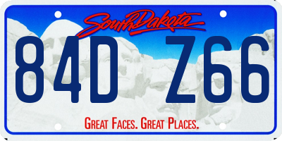 SD license plate 84DZ66