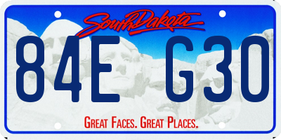 SD license plate 84EG30