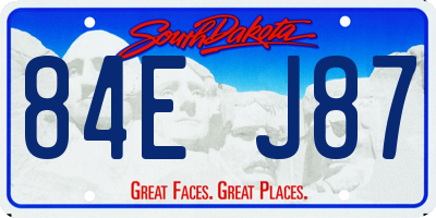 SD license plate 84EJ87