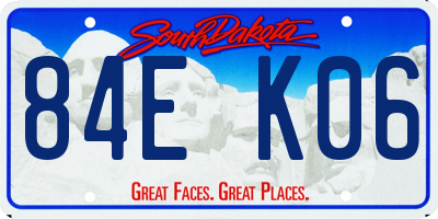 SD license plate 84EK06