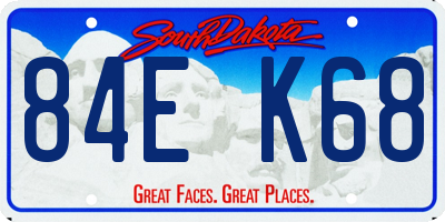 SD license plate 84EK68