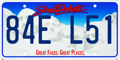 SD license plate 84EL51
