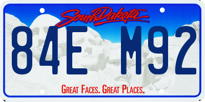 SD license plate 84EM92