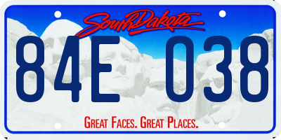 SD license plate 84EO38