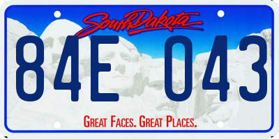 SD license plate 84EO43