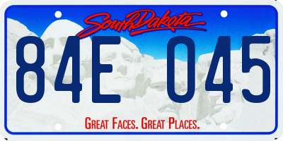 SD license plate 84EO45