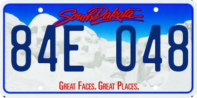 SD license plate 84EO48