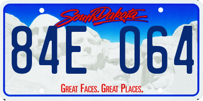 SD license plate 84EO64