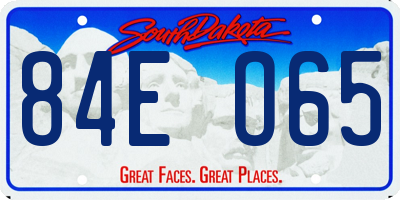 SD license plate 84EO65