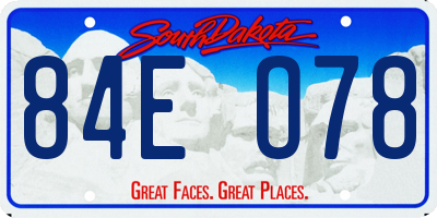 SD license plate 84EO78