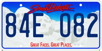 SD license plate 84EO82