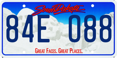 SD license plate 84EO88
