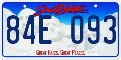 SD license plate 84EO93
