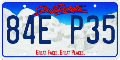 SD license plate 84EP35