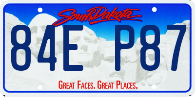 SD license plate 84EP87
