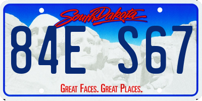 SD license plate 84ES67