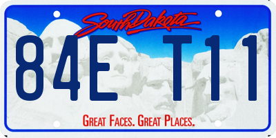 SD license plate 84ET11