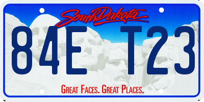 SD license plate 84ET23