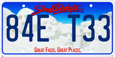 SD license plate 84ET33