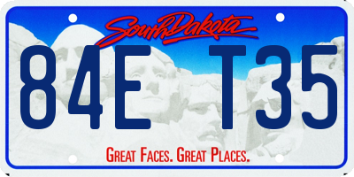 SD license plate 84ET35