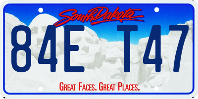 SD license plate 84ET47
