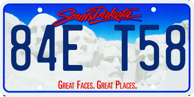 SD license plate 84ET58