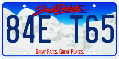 SD license plate 84ET65