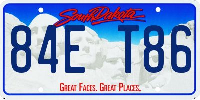SD license plate 84ET86