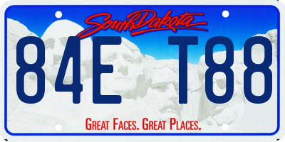 SD license plate 84ET88
