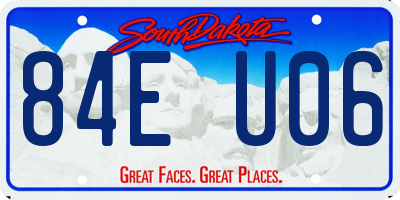 SD license plate 84EU06