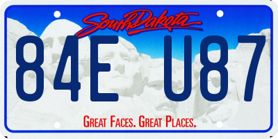 SD license plate 84EU87