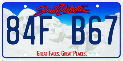SD license plate 84FB67