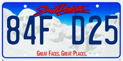 SD license plate 84FD25