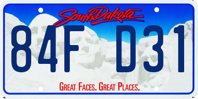 SD license plate 84FD31