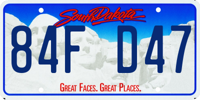 SD license plate 84FD47