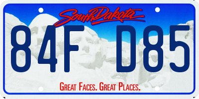 SD license plate 84FD85