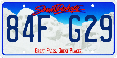 SD license plate 84FG29