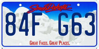 SD license plate 84FG63