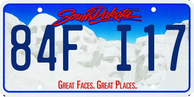 SD license plate 84FI17