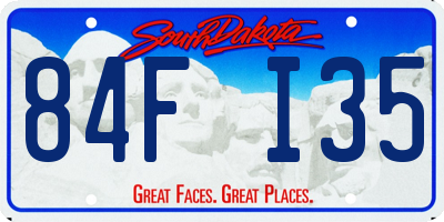 SD license plate 84FI35