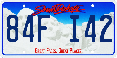SD license plate 84FI42