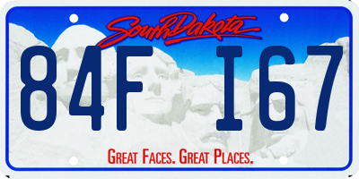 SD license plate 84FI67