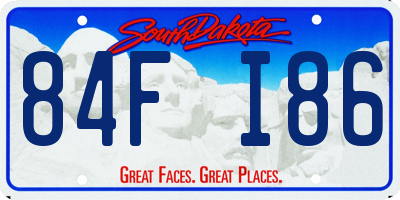 SD license plate 84FI86