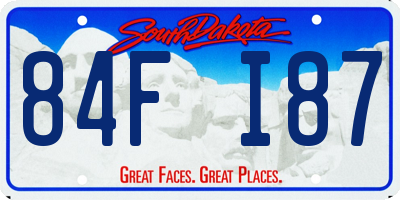 SD license plate 84FI87