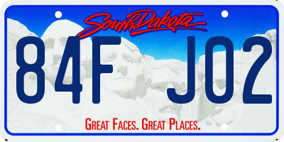 SD license plate 84FJ02