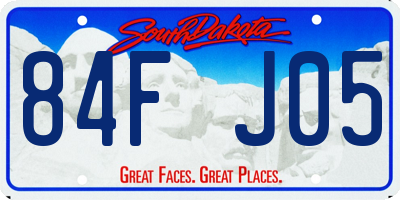 SD license plate 84FJ05